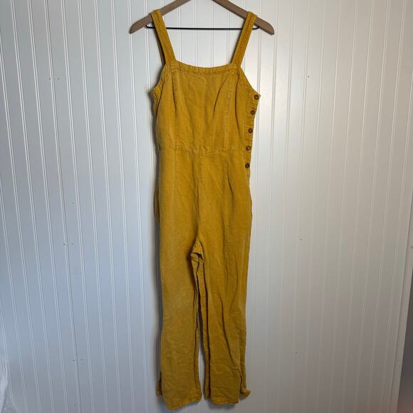 C&C California Pants - C&C California Yellow Overalls Linen Blend Women’s Size 4
